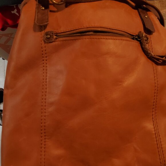 The Sak Leather Tote with Boho Fabric strap - Picture 11 of 12